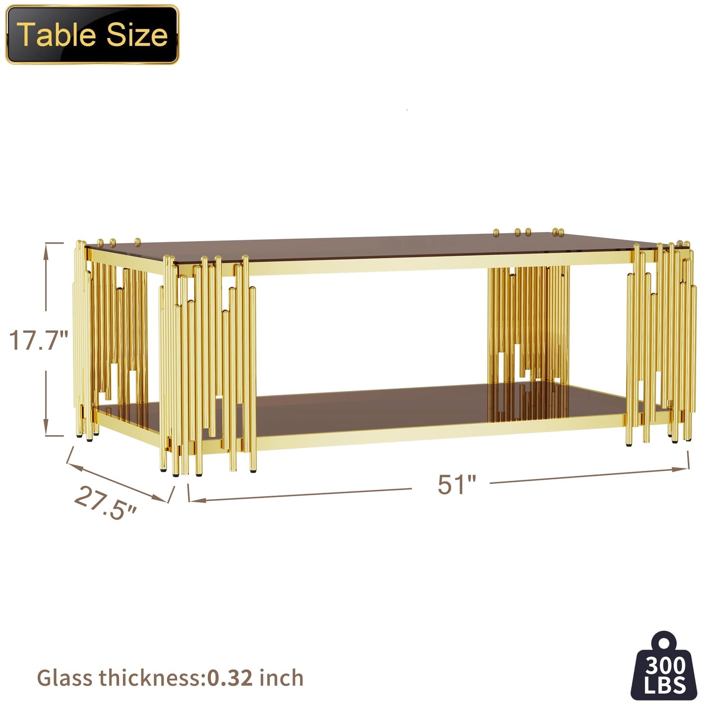 Modern Living Room Table Gold Stainless Steel Metal Leg Rectangular