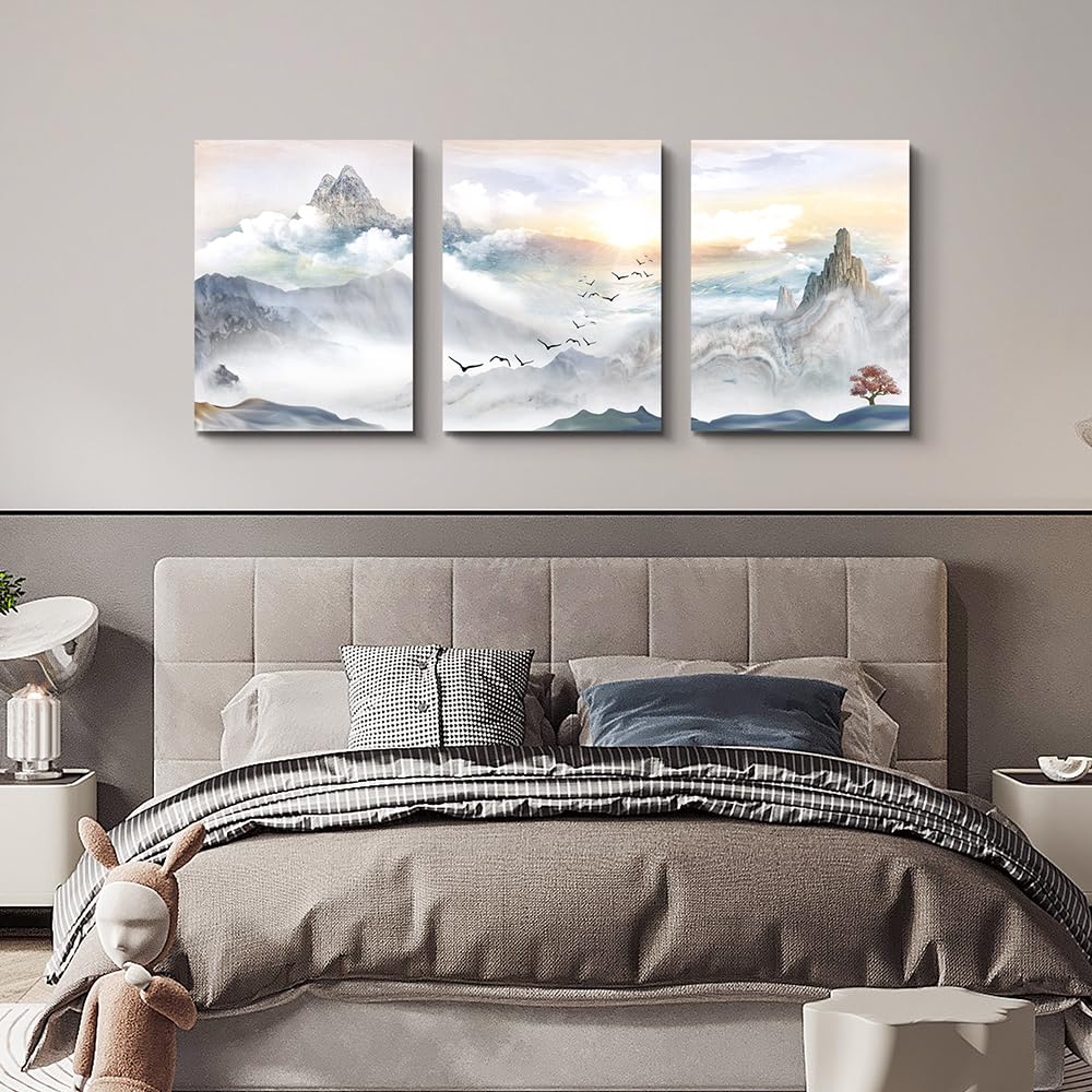 Framed Wall Art For Bedroom Abstract Wall Decor Art  3 Piece