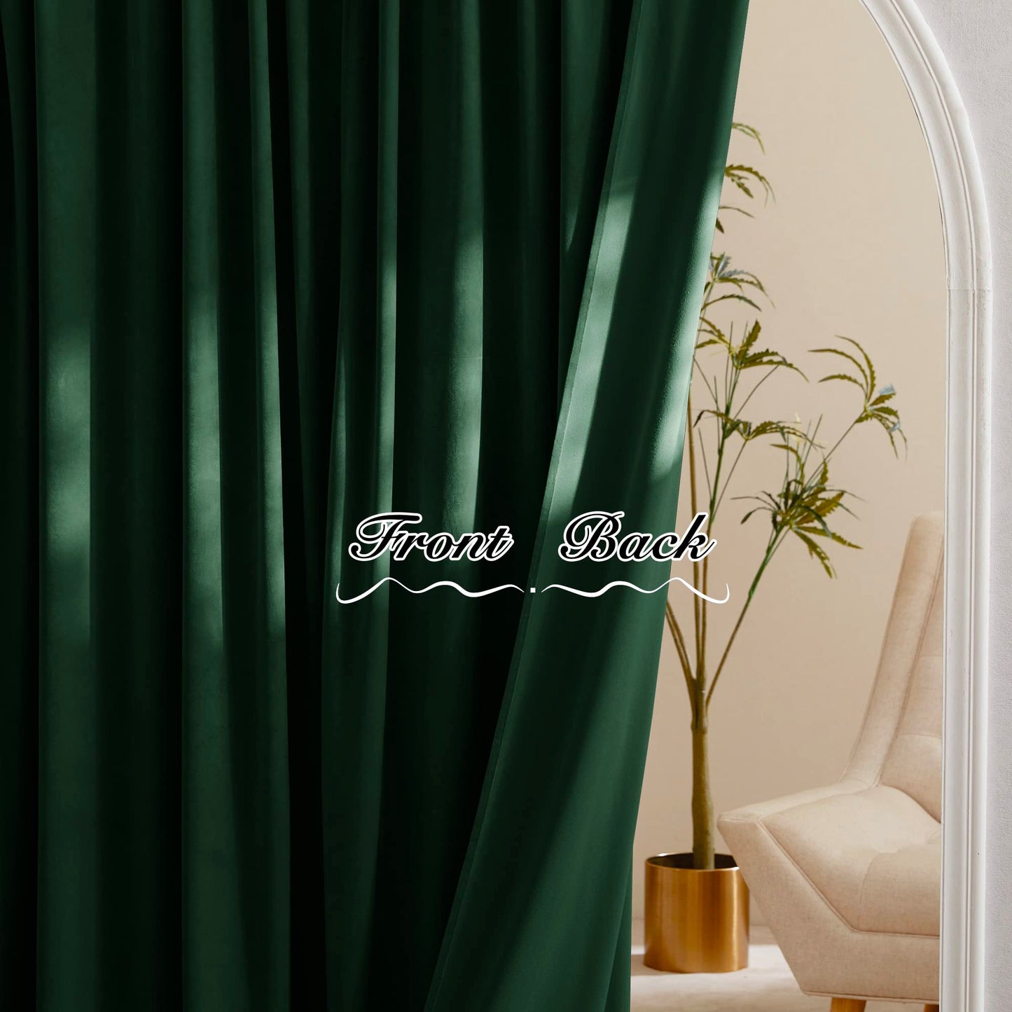 Velvet Curtains 96 inches - Soundproof Light Blocking Velvet Curtain