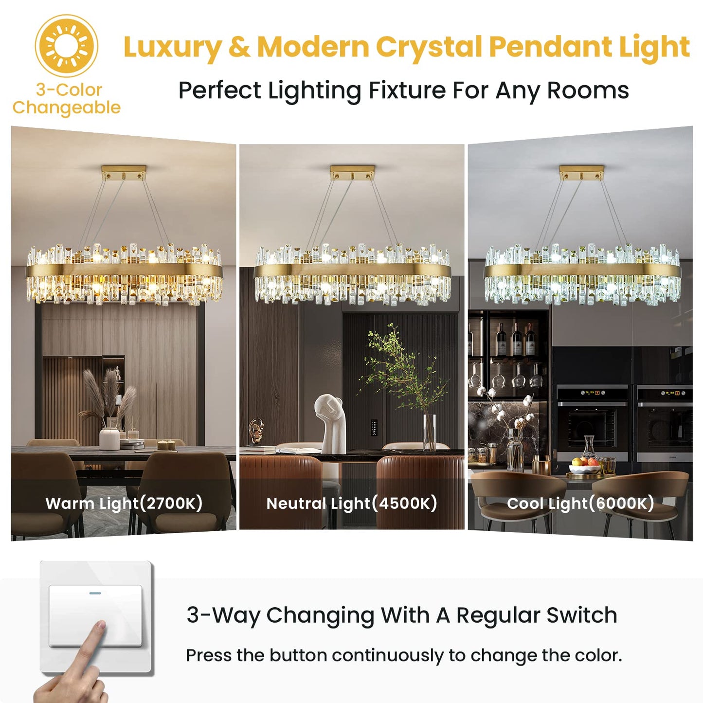 12 Lights Brass Gold Raindrop Crystal Chandelier Lighting, Adjustable Hanging Pendant