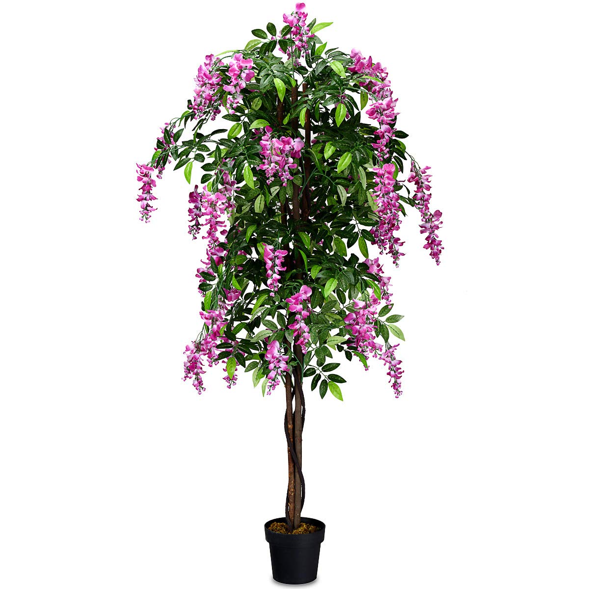 2 Pack 6ft Ficus Artificial Fake Trees for Indoor or Outdoor