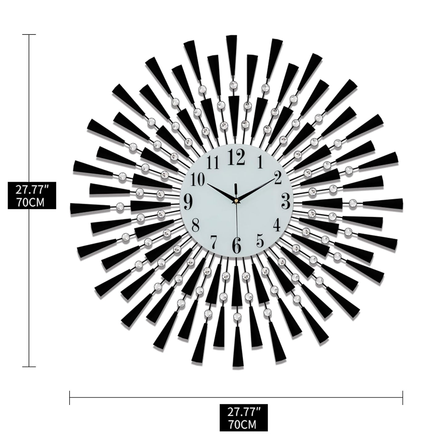 Large Wall Clocks for Living Room Decor Modern Gold Silent Wall Clock Battery Operated