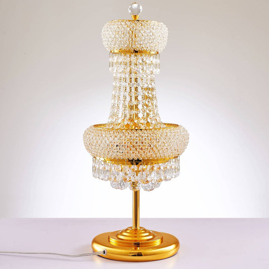 6-Lights Golden French Empire Crystal Ball Table Lamp W 10 × H 22 inch)