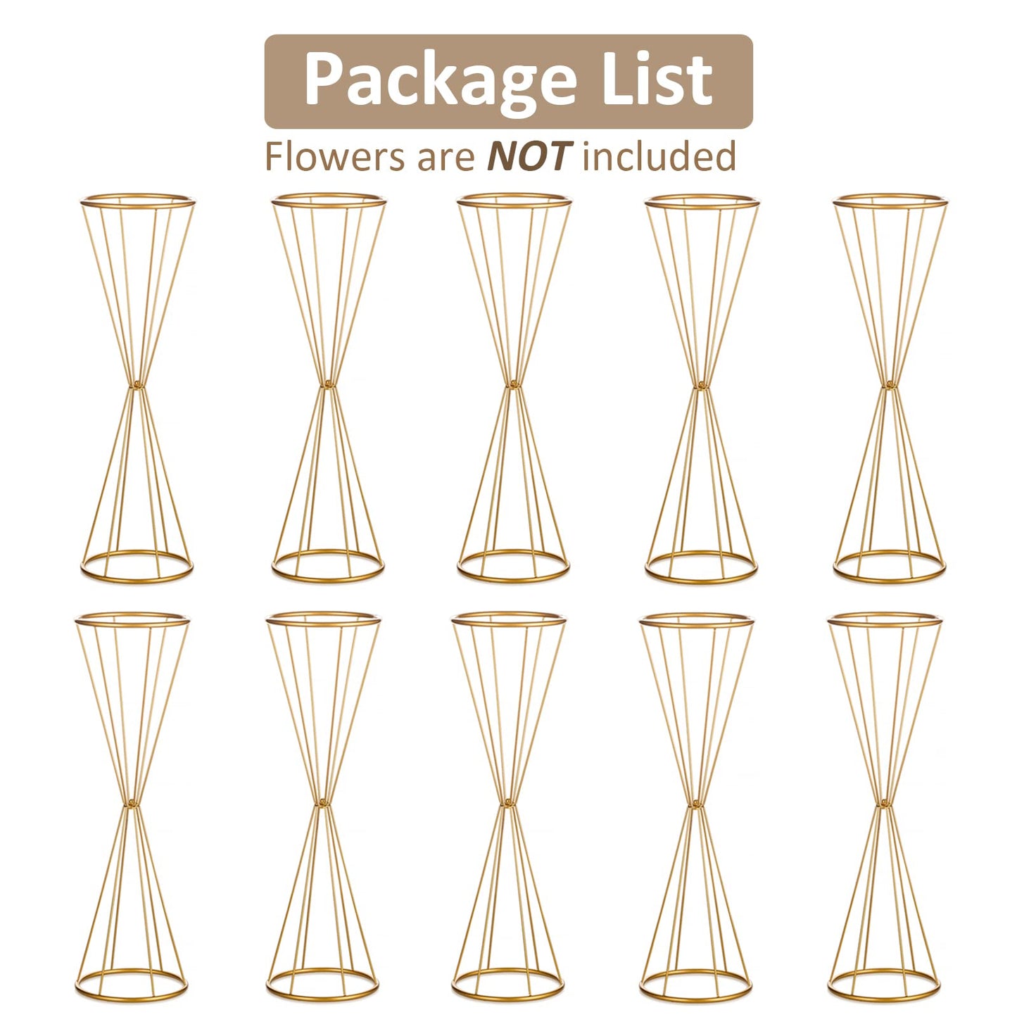 Gold Centerpieces for Table Wedding - Geometric Metal Flower Stands