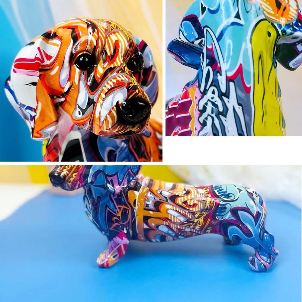 Graffiti French Bulldog Statue Sculpture Art Figurine Home Decoration