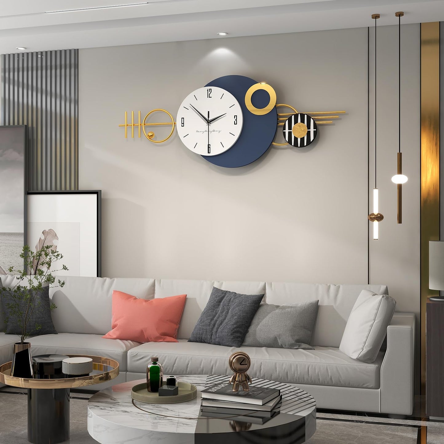 Extra Large Wall Clock for Living Room Decor Modern Decorative Art Clock