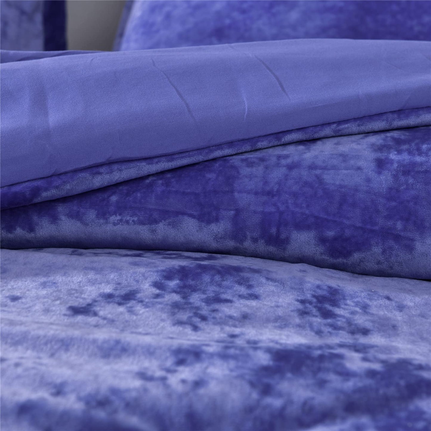 Distressed Velvet Comforter Set Brushed Solid Microfiber Reverse