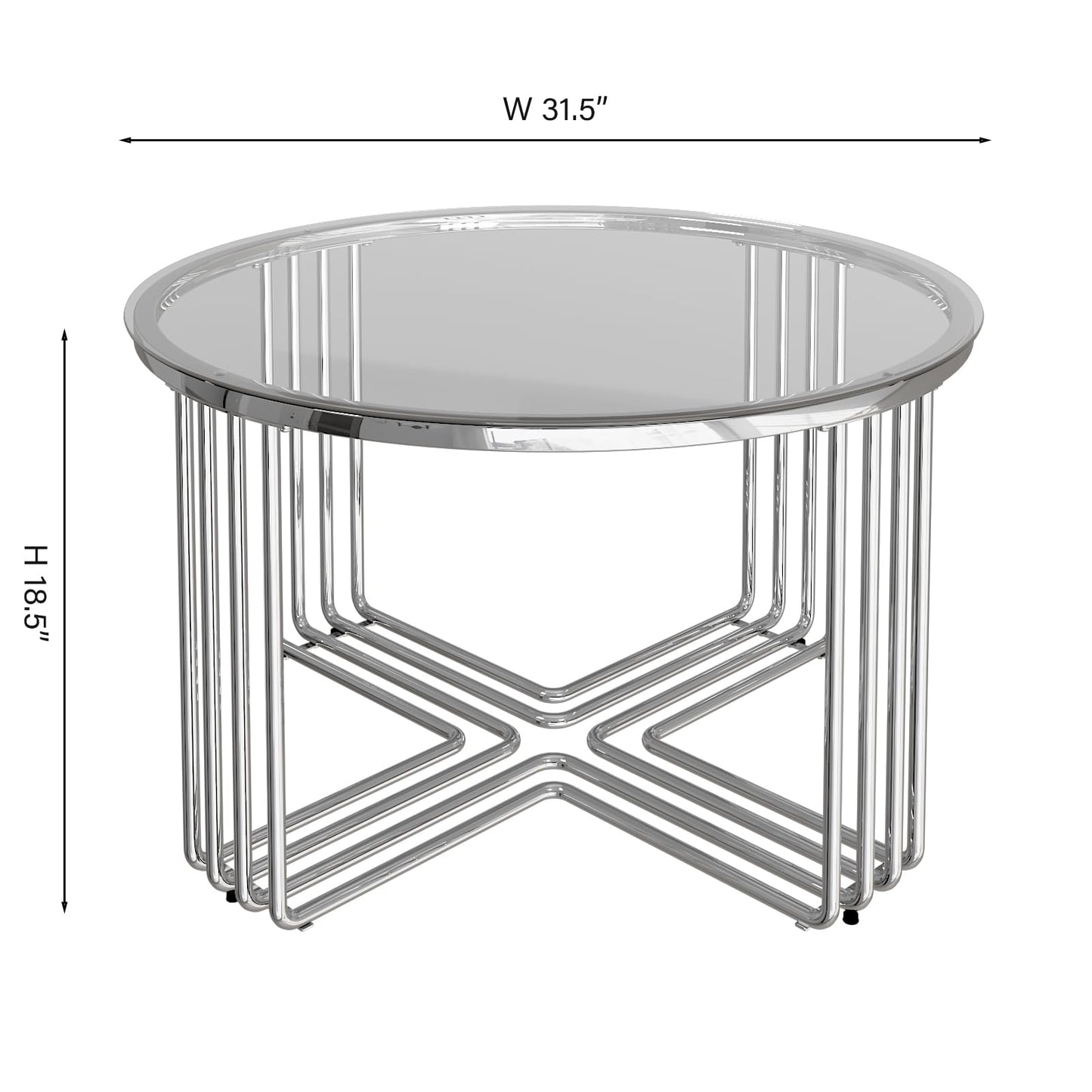 Coffee Tables for Living Room, Round Gold Glass Top Coffee Table