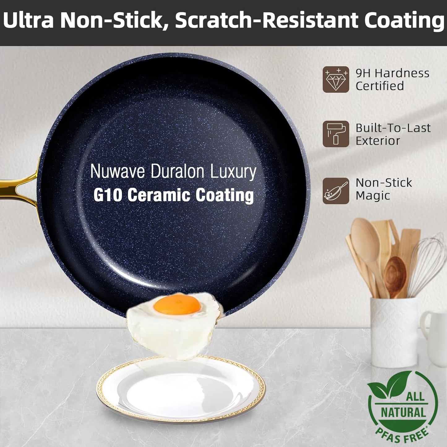 13pc Healthy G10 Duralon Ceramic Coating, Ultra Non-Stick, Stay-Cool Handles