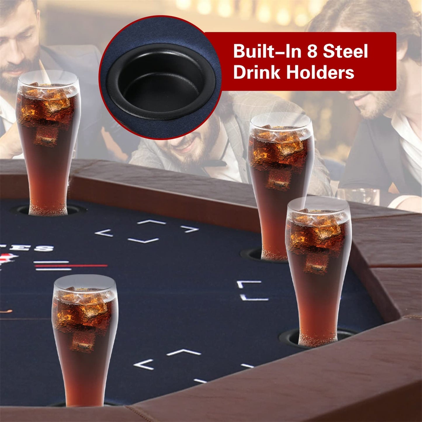 8 Player Octagonal Folding Portable Poker Table