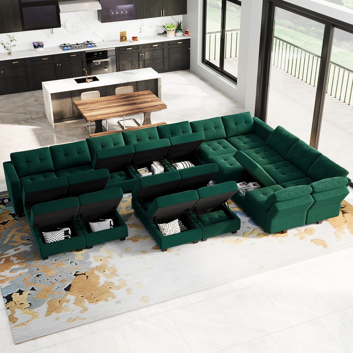 Modular Sleeper Sofa Sectional Couch with Storage Sectional