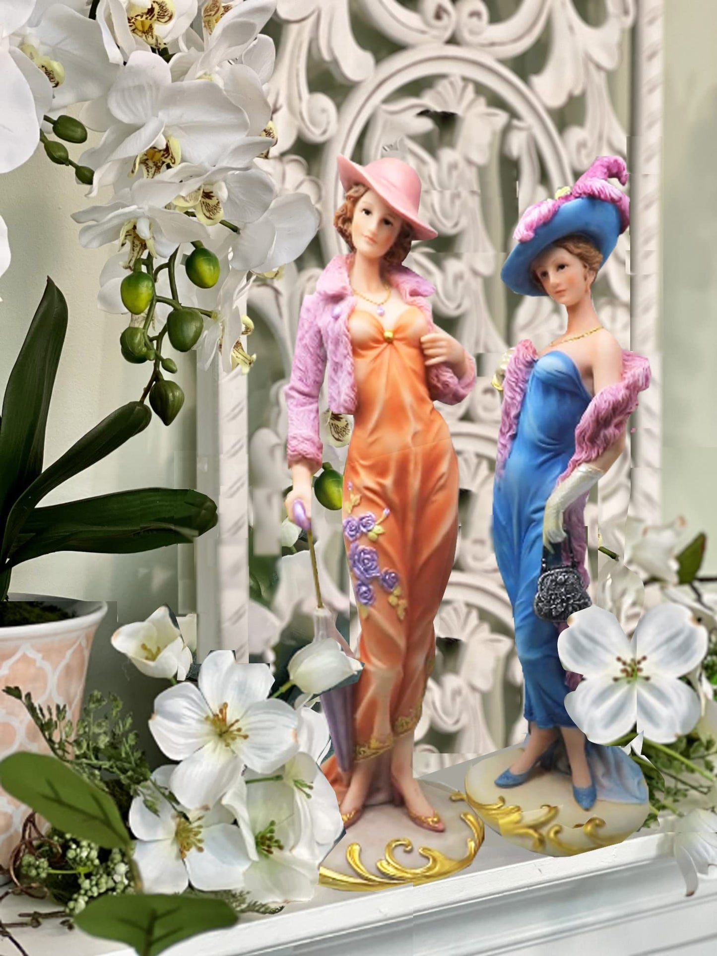 Collectible Figurines, Statues. Hand Painted Sculpture for Home Décor