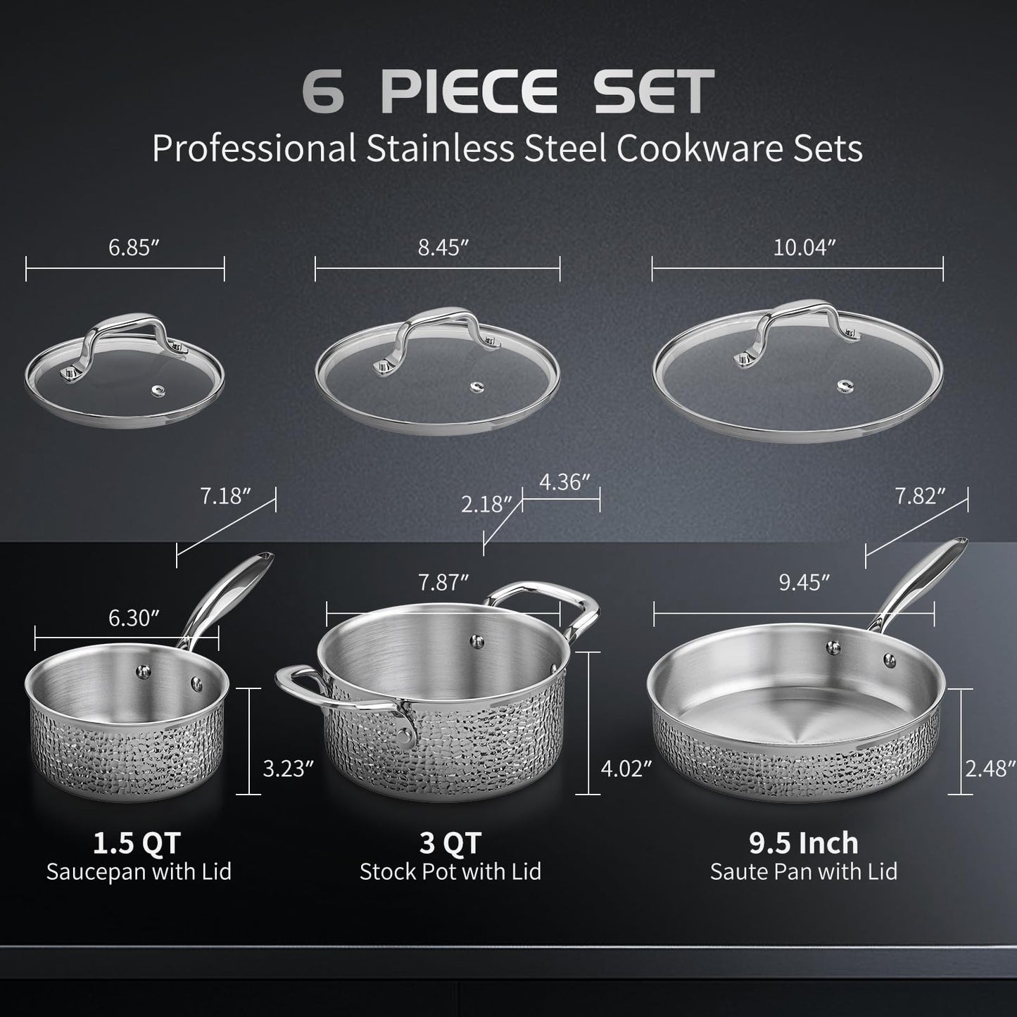 Nonstick Pots and Pans Set, Brown Granite Induction with Stay Handles