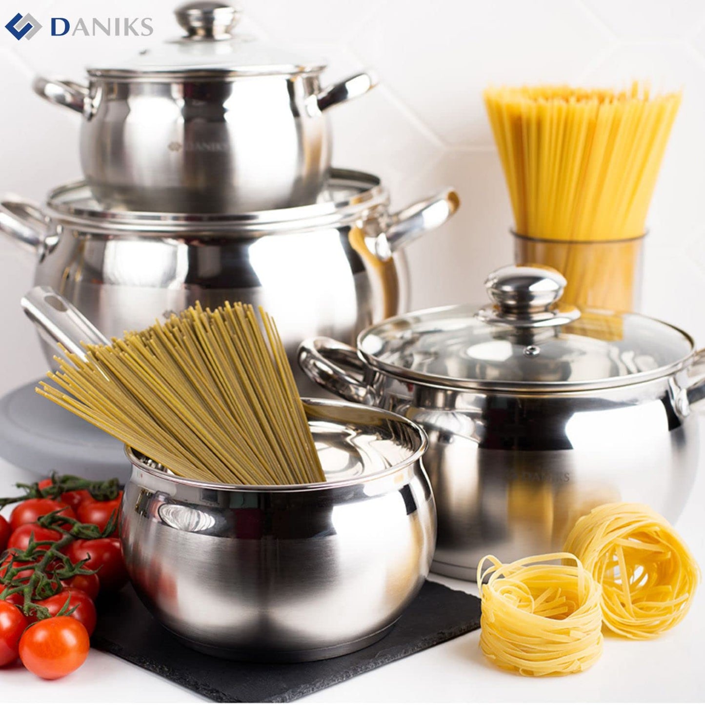 Classic Stainless Steel Kitchen Induction Pot Cookware Set | 6-Piece