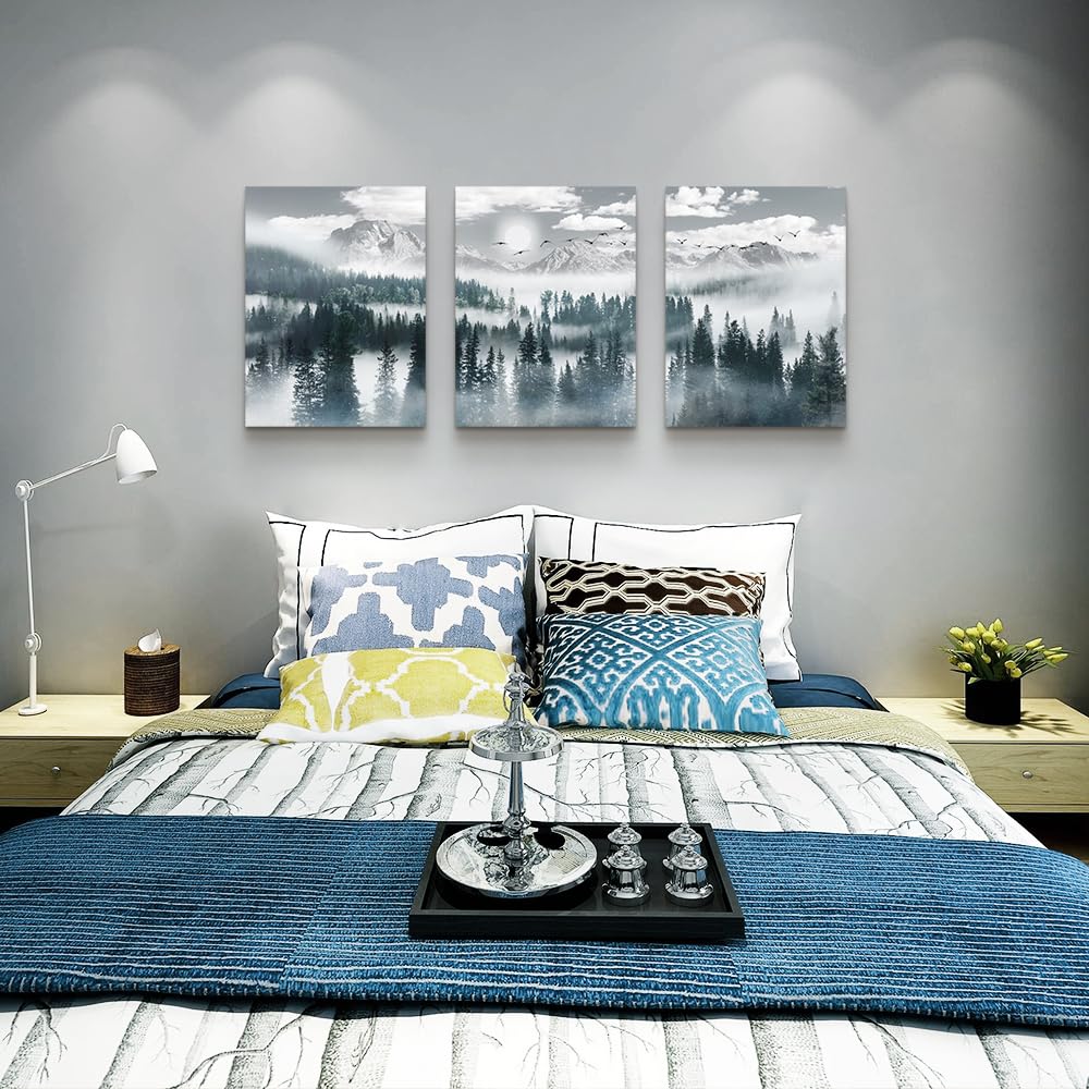 Canvas Wall - Sunrise Ocean Waves Wall Paintings Blue Sea Beach  Prints