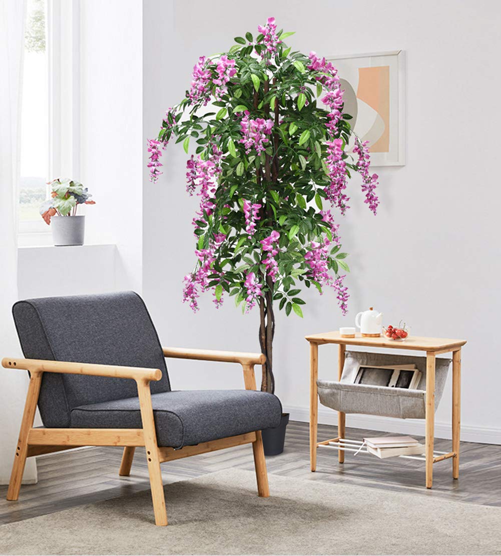 2 Pack 6ft Ficus Artificial Fake Trees for Indoor or Outdoor