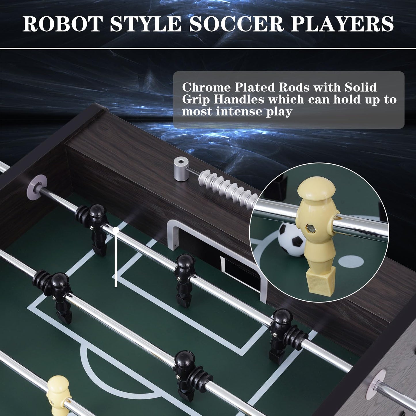 55" Foosball Table and Balls Set for Adults, Kids, Football Arcade