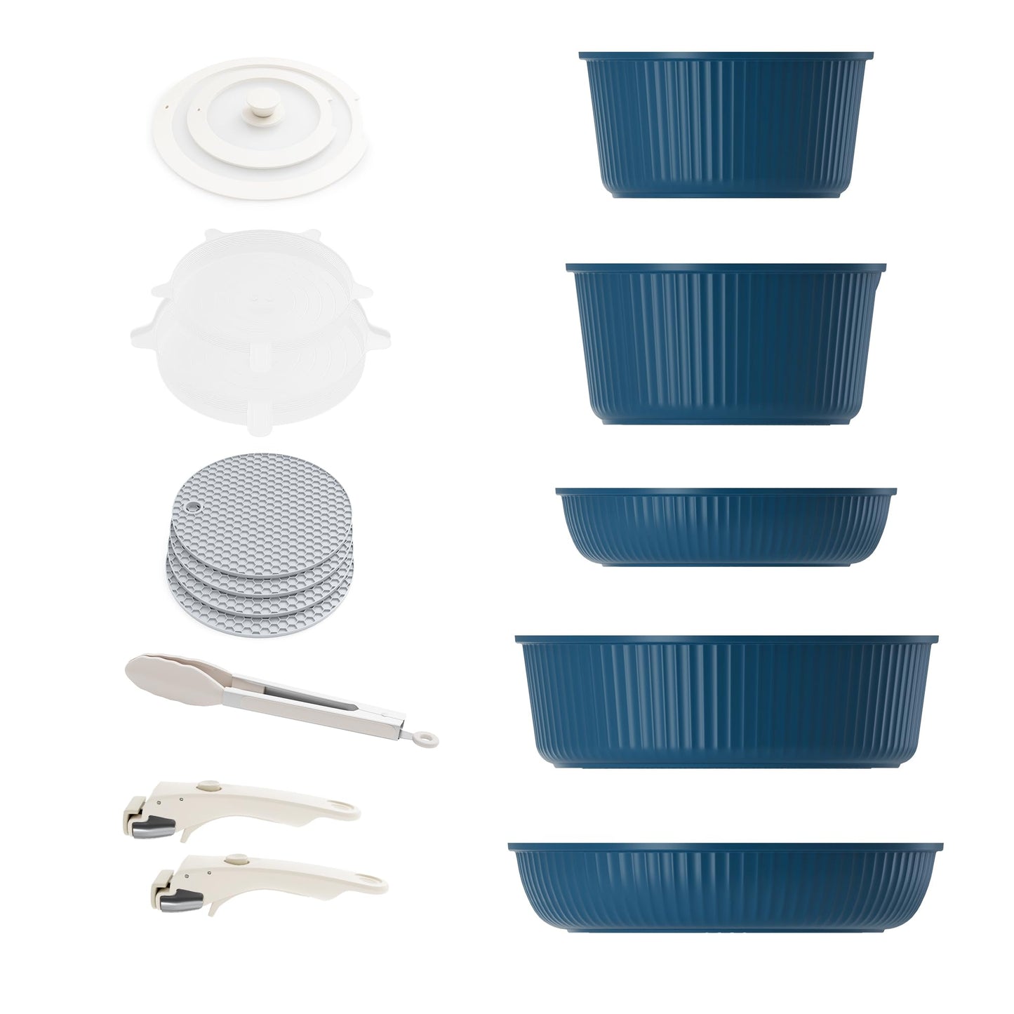 Pots and Pans Set Nonstick, Detachable Handle Cookware Sets, Stackable