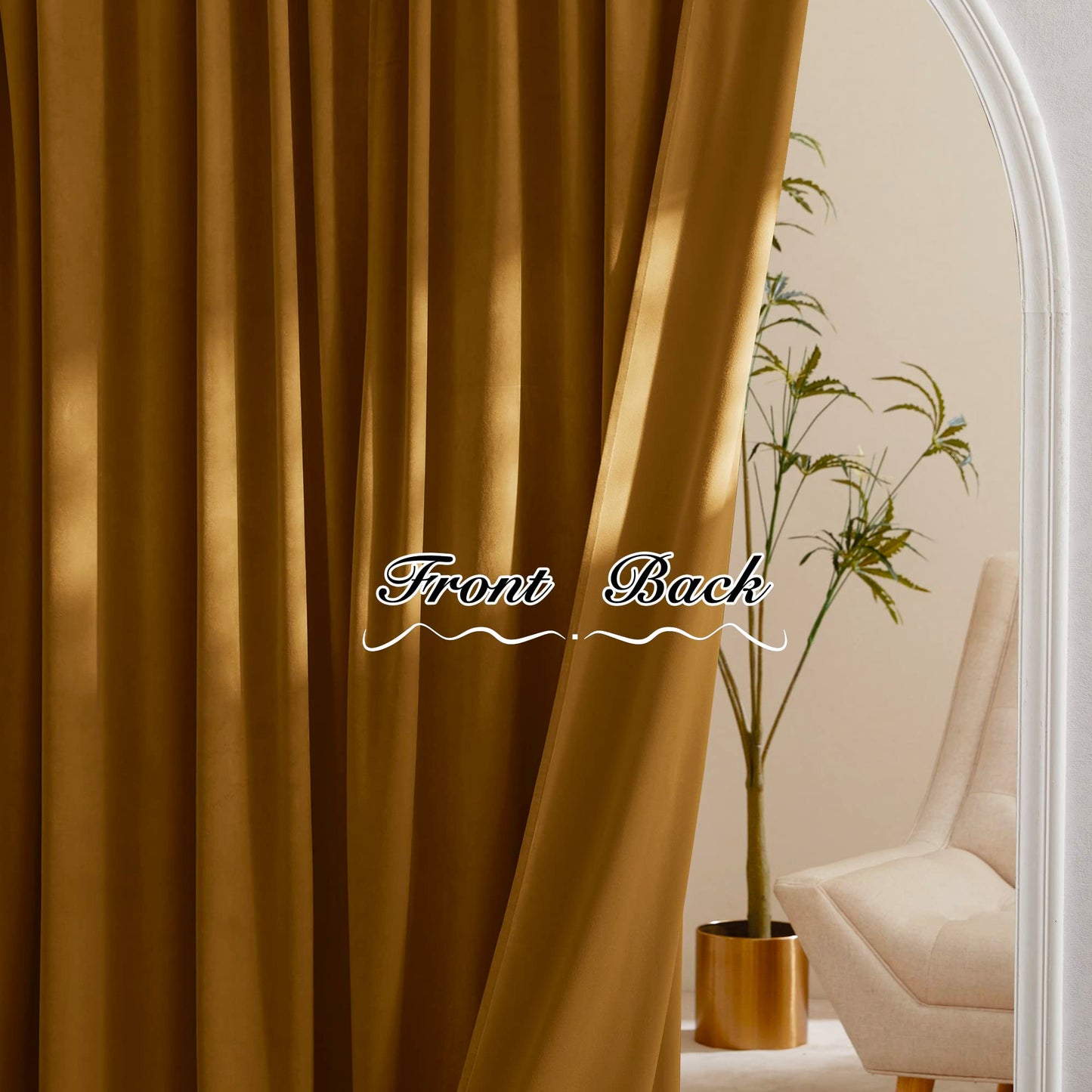 Velvet Curtains 96 inches - Soundproof Light Blocking Velvet Curtain