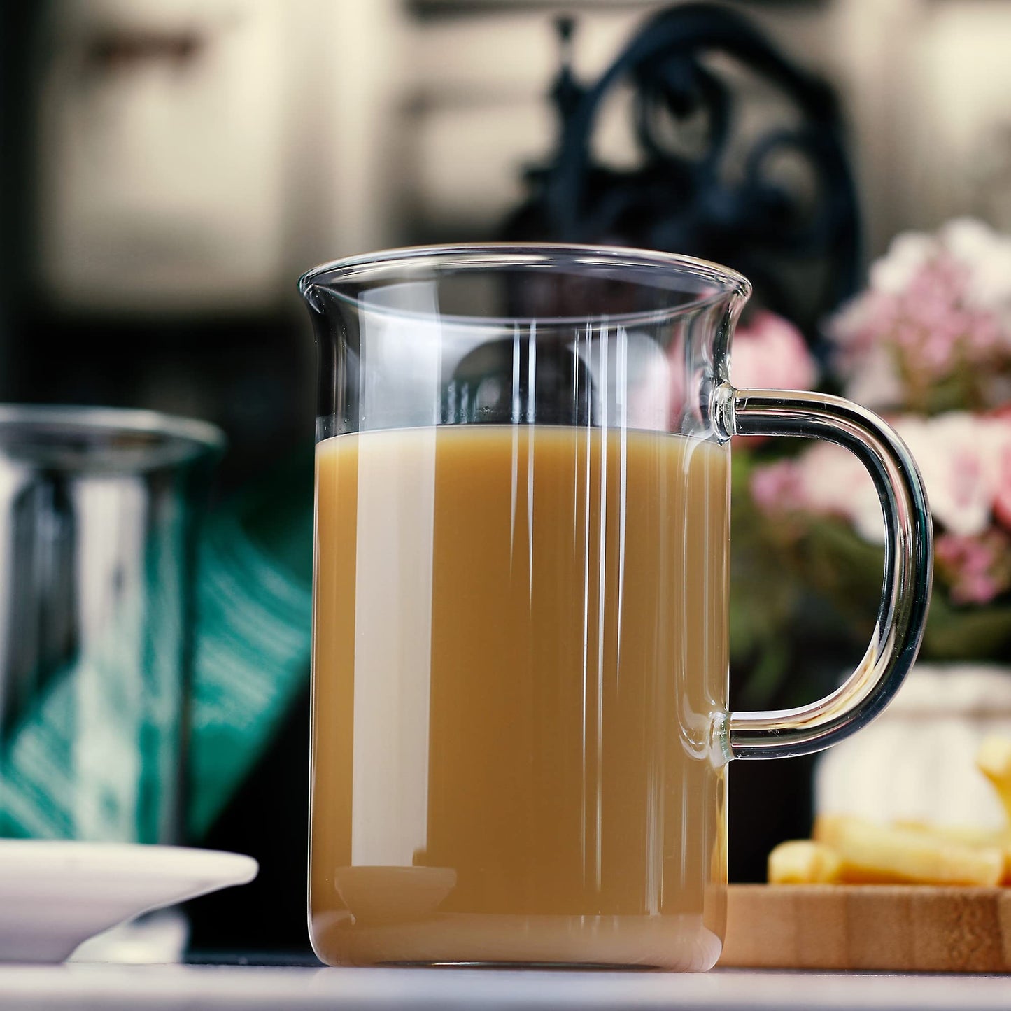 4pcs Set Iridescent Glass Coffee Mugs-Hand Blown & Seamless