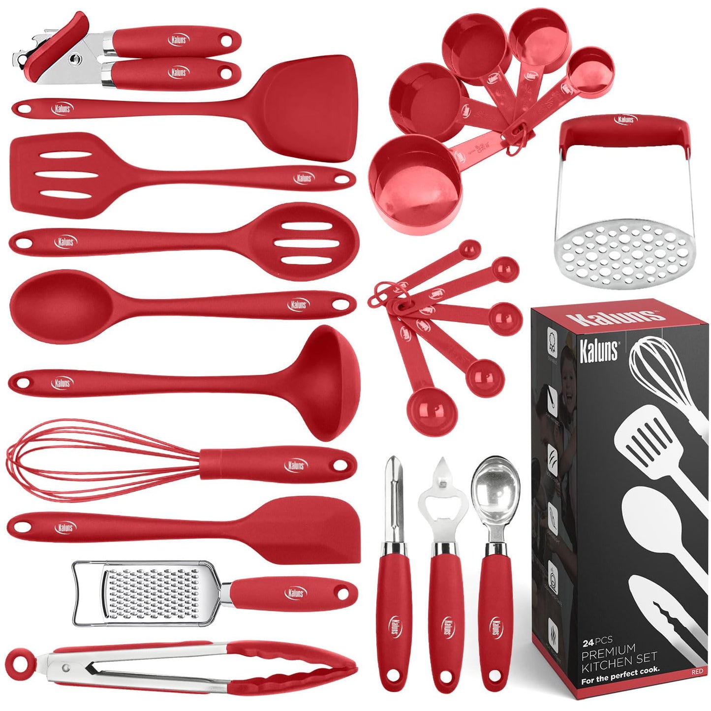 Silicone Kitchen Utensils Set 24 Pcs Silicone Cooking Utensils Set