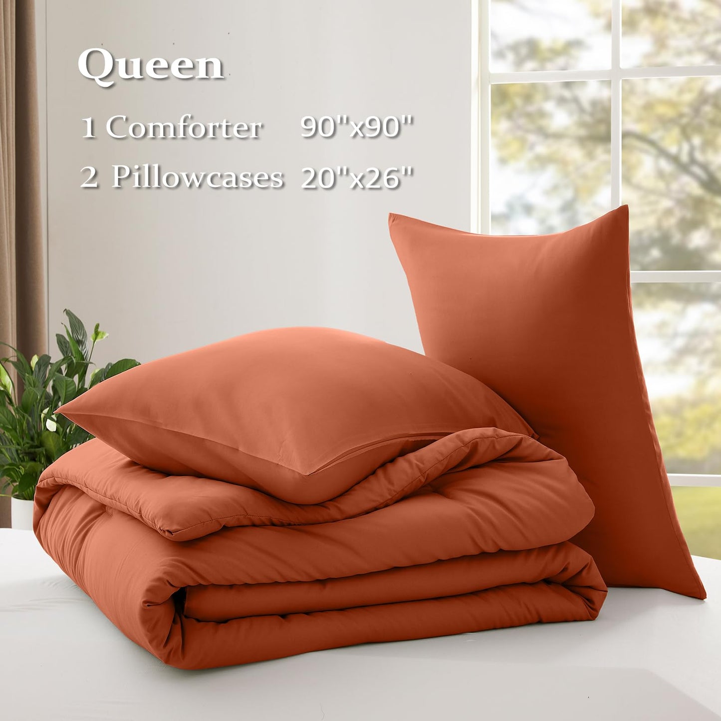 Lightweight Beige Comforter Set Queen Size, Fluffy Comforters