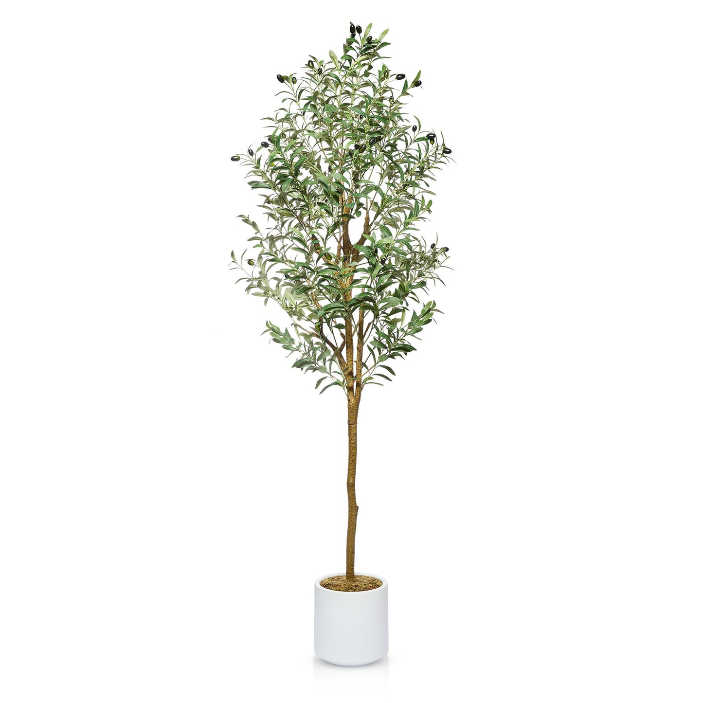 Artificial Olive Tree - 6FT Tall (72 Inches) - Faux Potted Silk Olive Tree Plant