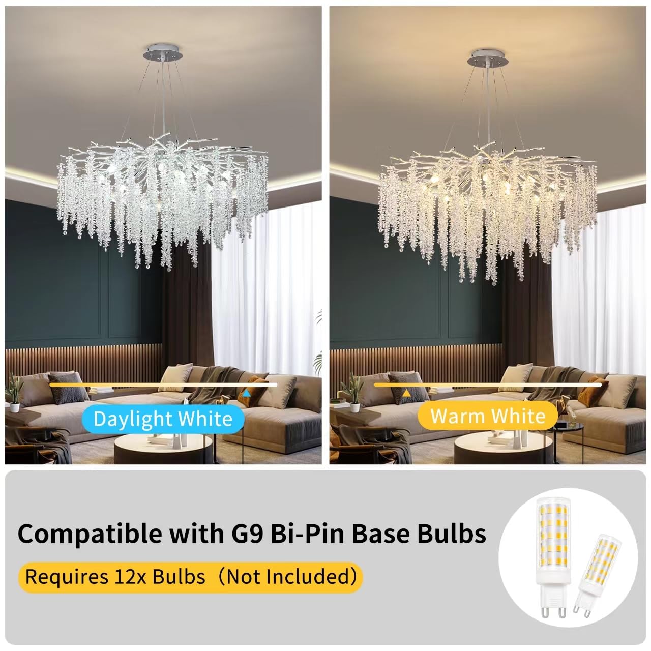 Modern Crystal Tree Branches Chandelier Gold Round Raindrop