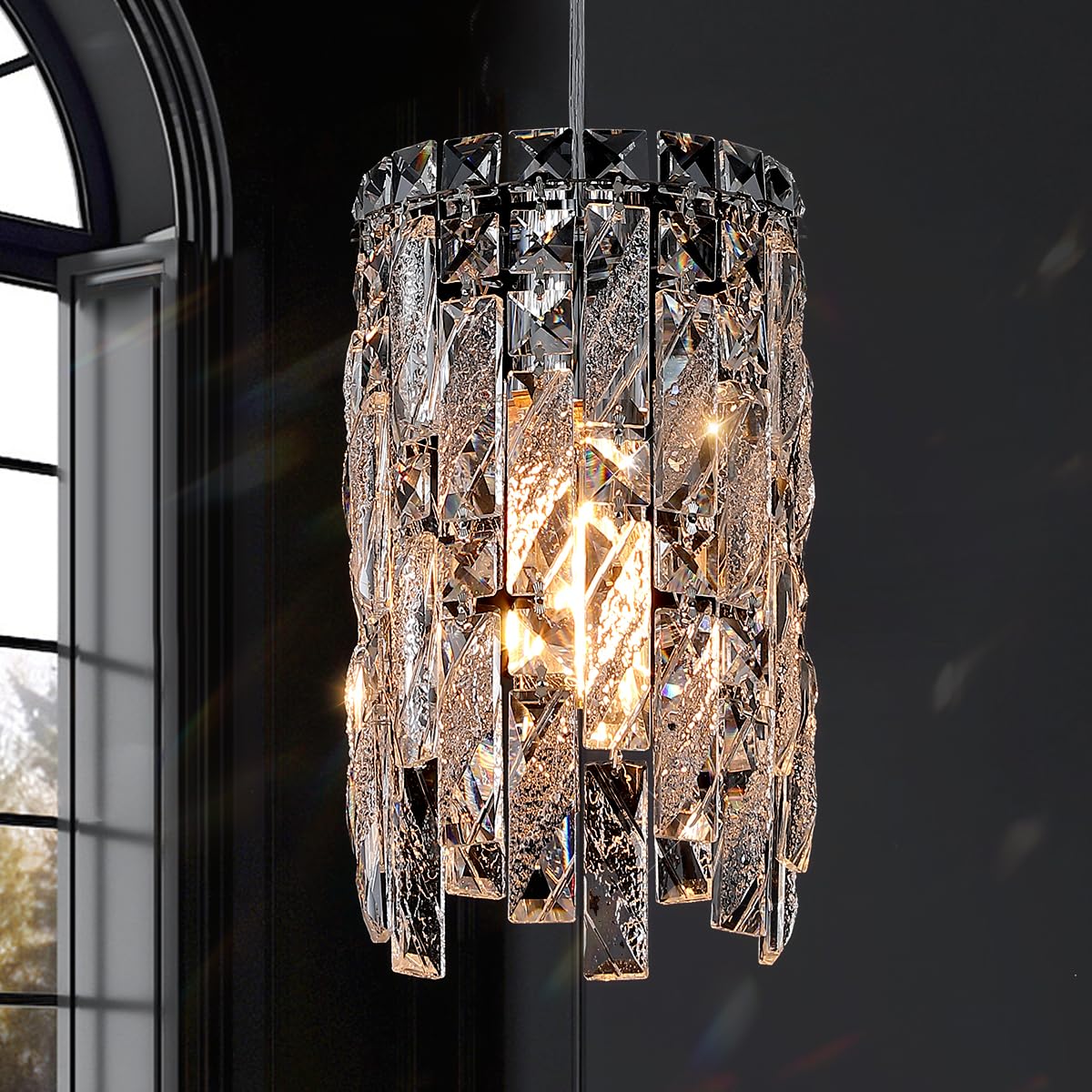 18’’ Gold Crystal Chandelier Light Fixture 5 Lights