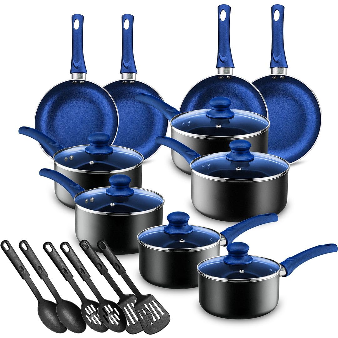 Pots And Pans Set Nonstick Aluminum Cooking Essentials 11 Pieces Purple