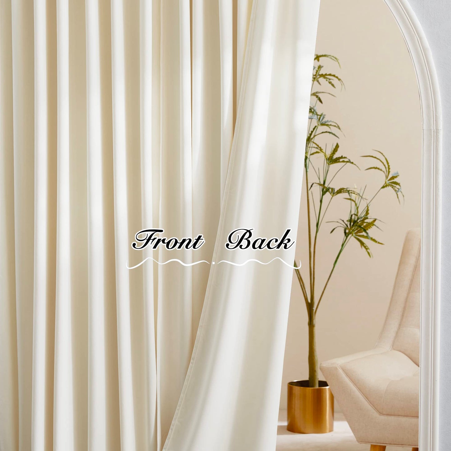 Velvet Curtains 96 inches - Soundproof Light Blocking Velvet Curtain