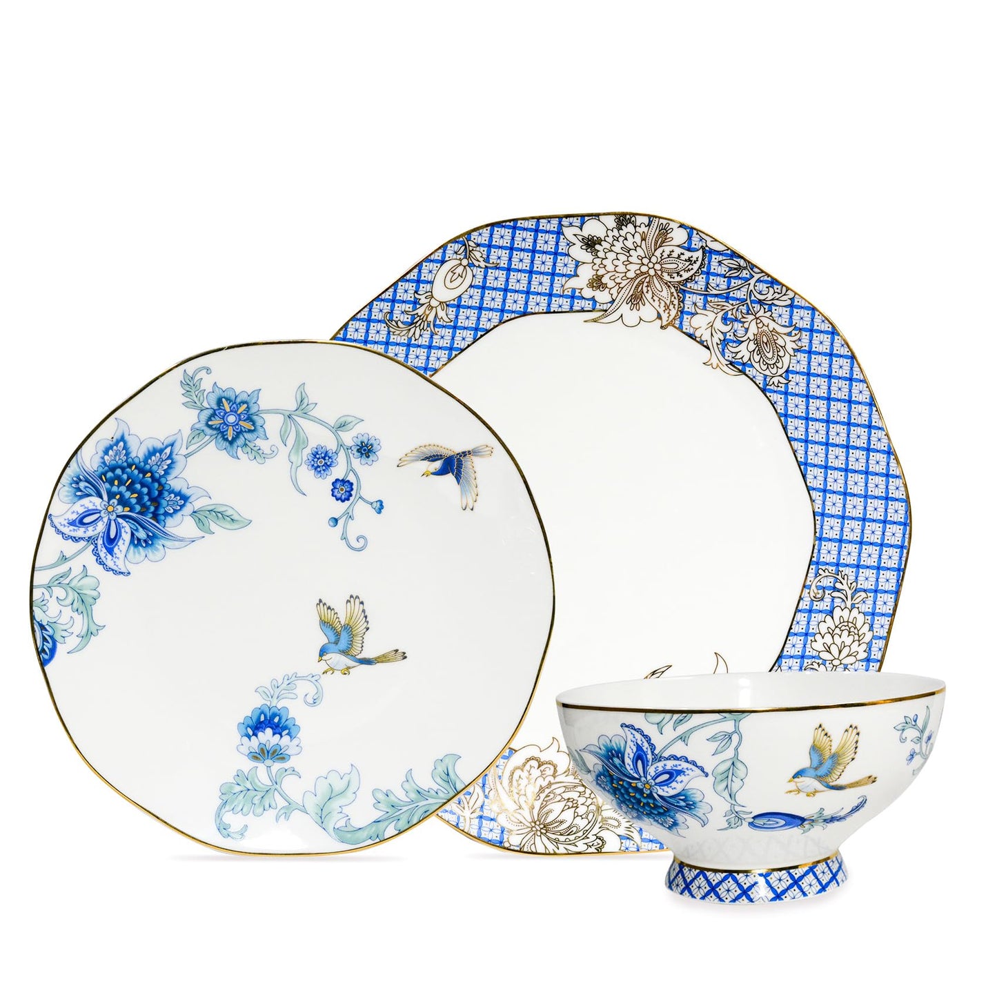 Bone China Dinnerware Sets for 4, 12-Piece Bone China Bowls for Kitchen & Collection