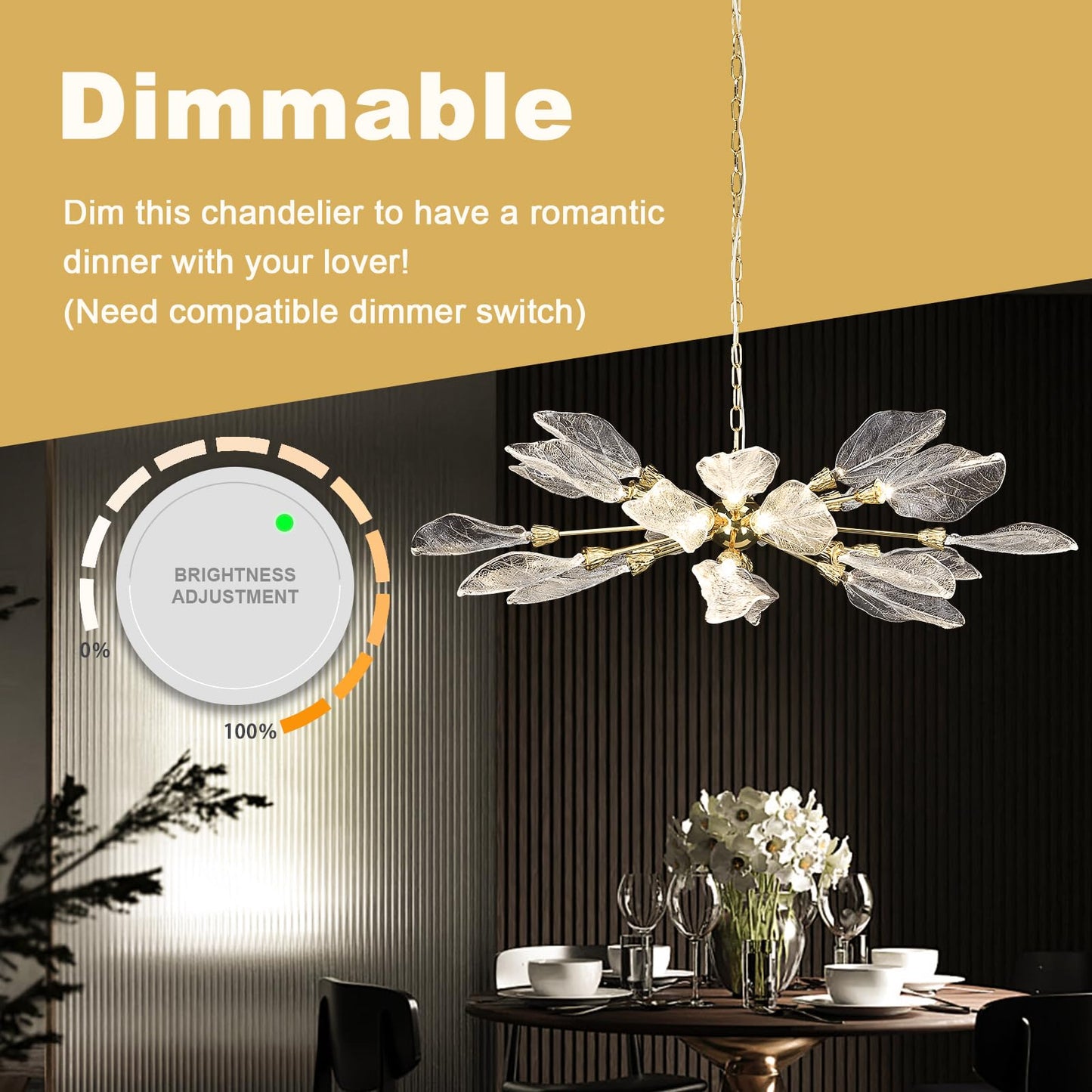 Leaf 39 inch Large Chandelier Dining Room Chandelier Over Table