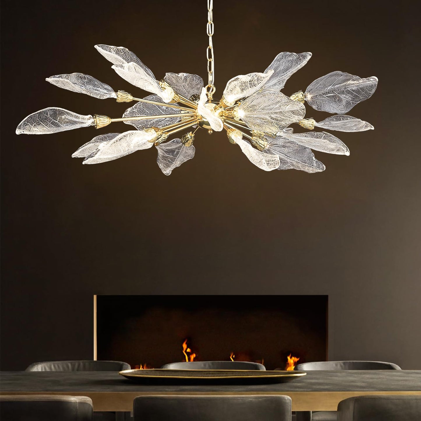 Leaf 39 inch Large Chandelier Dining Room Chandelier Over Table