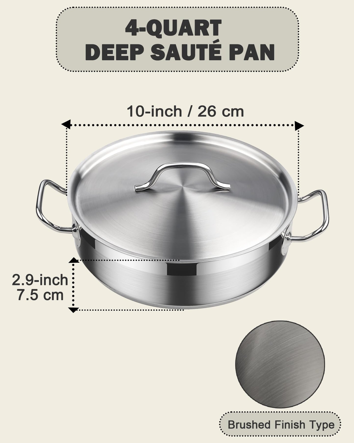 Kitchen Cookware Sets Stainless Steel, Professional Pots and Pans