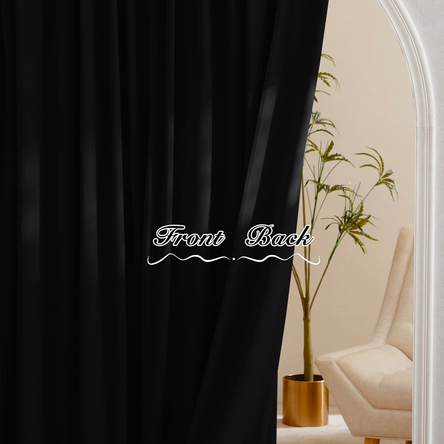 Velvet Curtains 96 inches - Soundproof Light Blocking Velvet Curtain