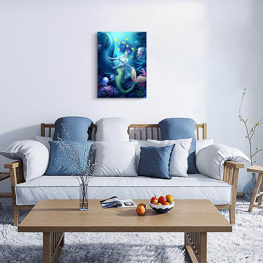 Canvas Wall Art -  Mermaid Artwork Wall 12" x 16" inch