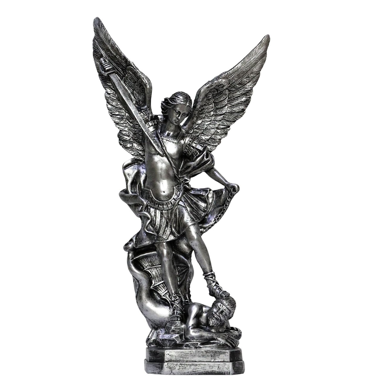 12.5in St. Michael Archangel Statue Collectible Figurines (Bronze)