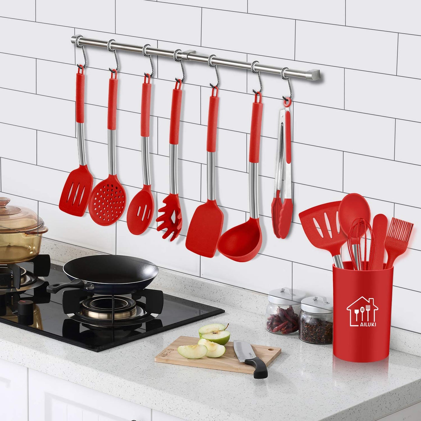 Kitchen Utensils 26 Pcs Set, Non-stick Heat Resistant Silicone