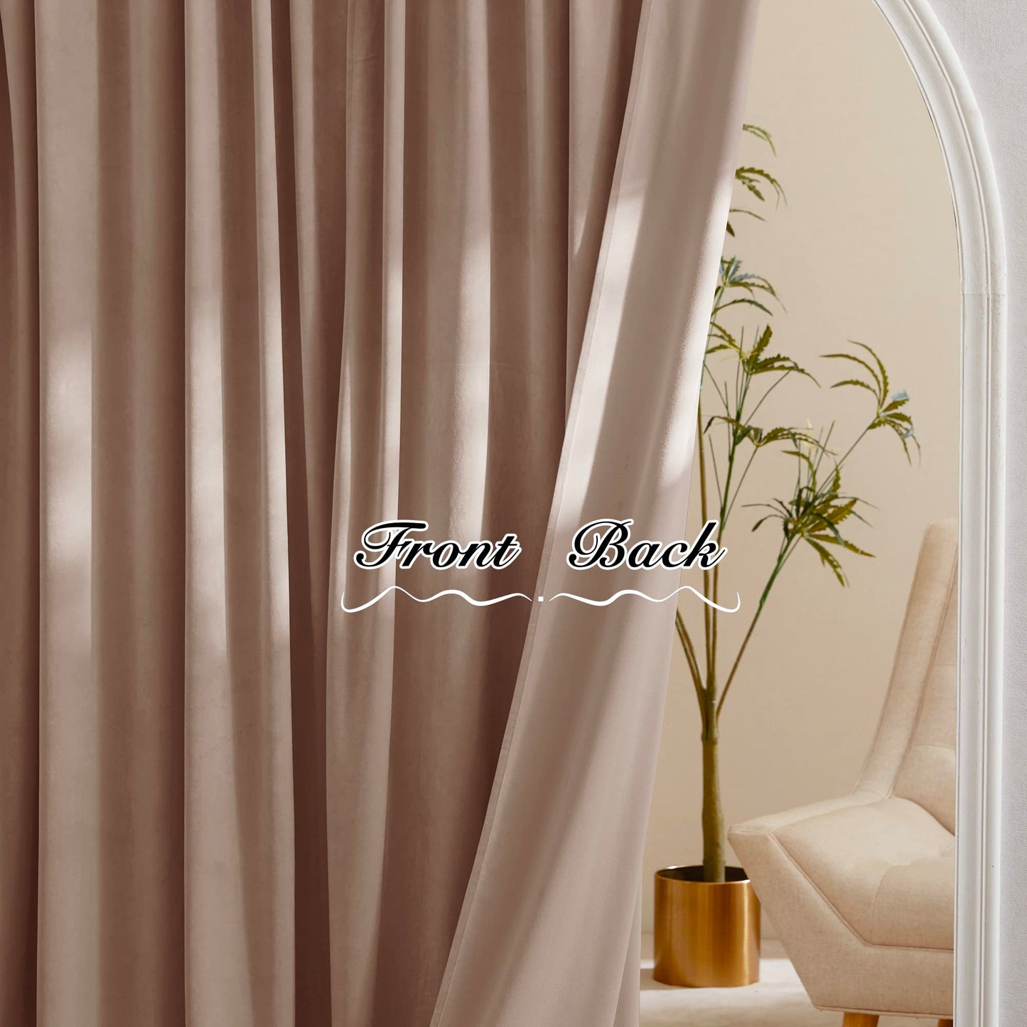 Velvet Curtains 96 inches - Soundproof Light Blocking Velvet Curtain