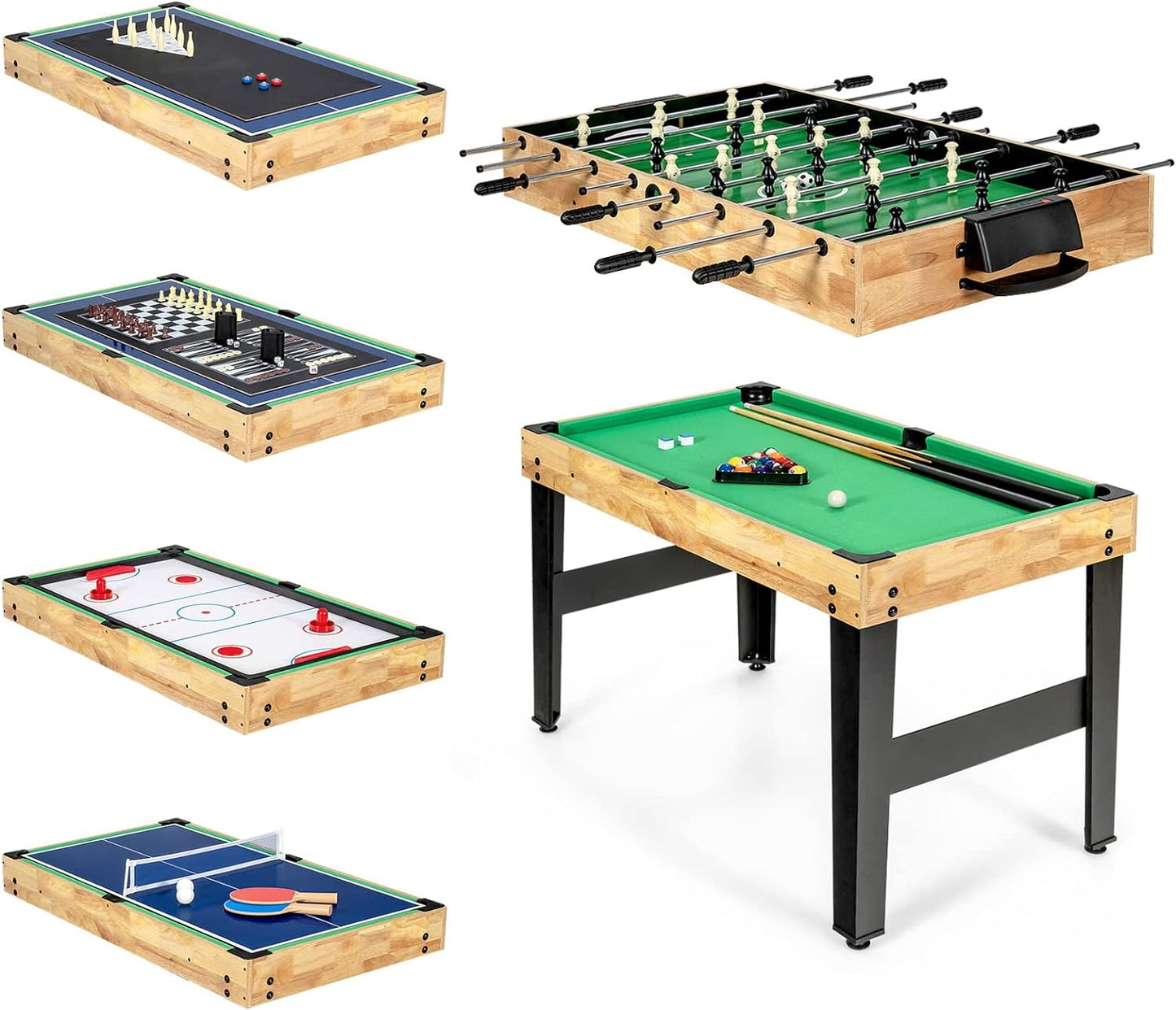 Multi Game Table, 10 in 1 Combo Game Table w/Foosball Table