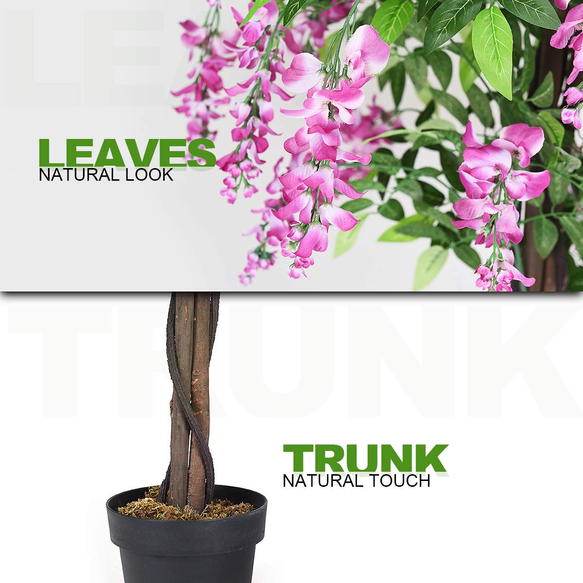 2 Pack 6ft Ficus Artificial Fake Trees for Indoor or Outdoor