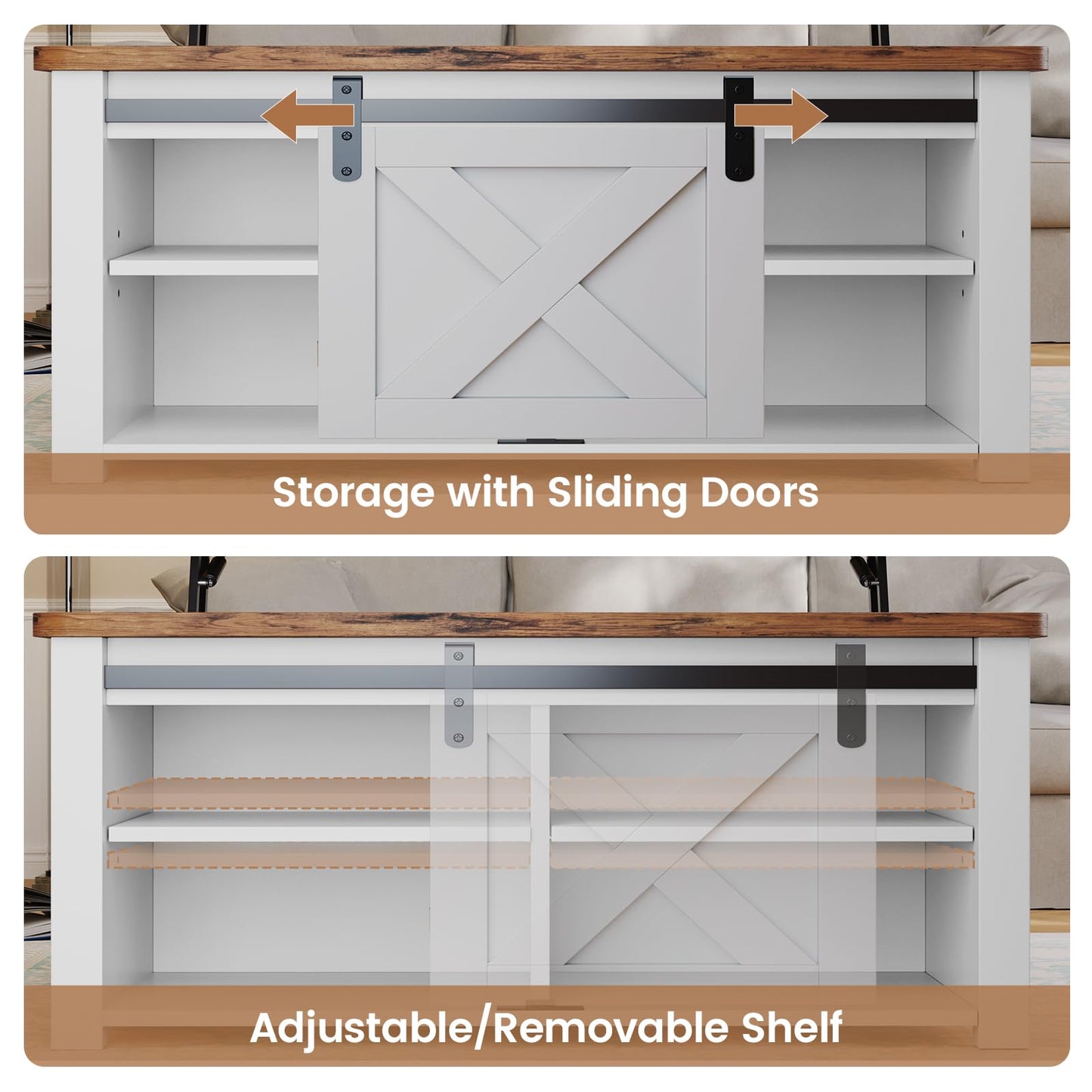 31.5" Lift Top Coffee Table with Large Hidden Storage Compartment