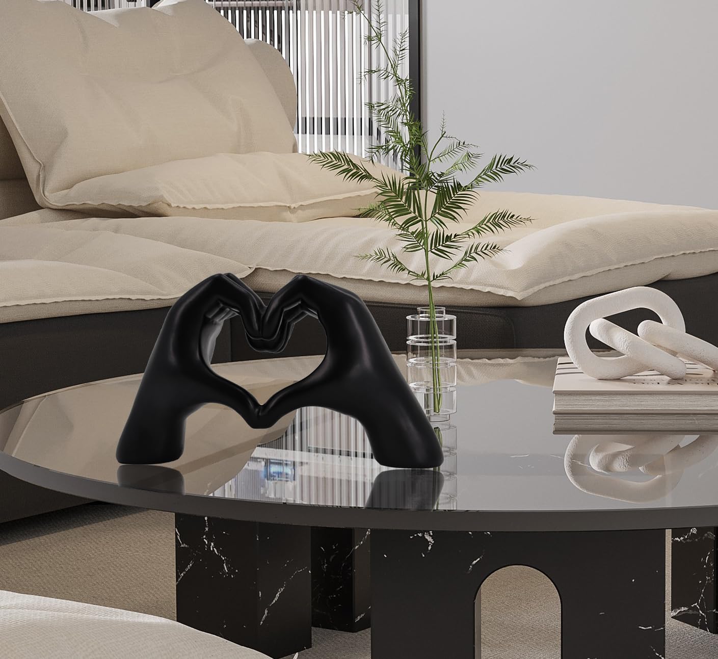 Heart Hands Sculpture Aesthetic Decor for Living Room