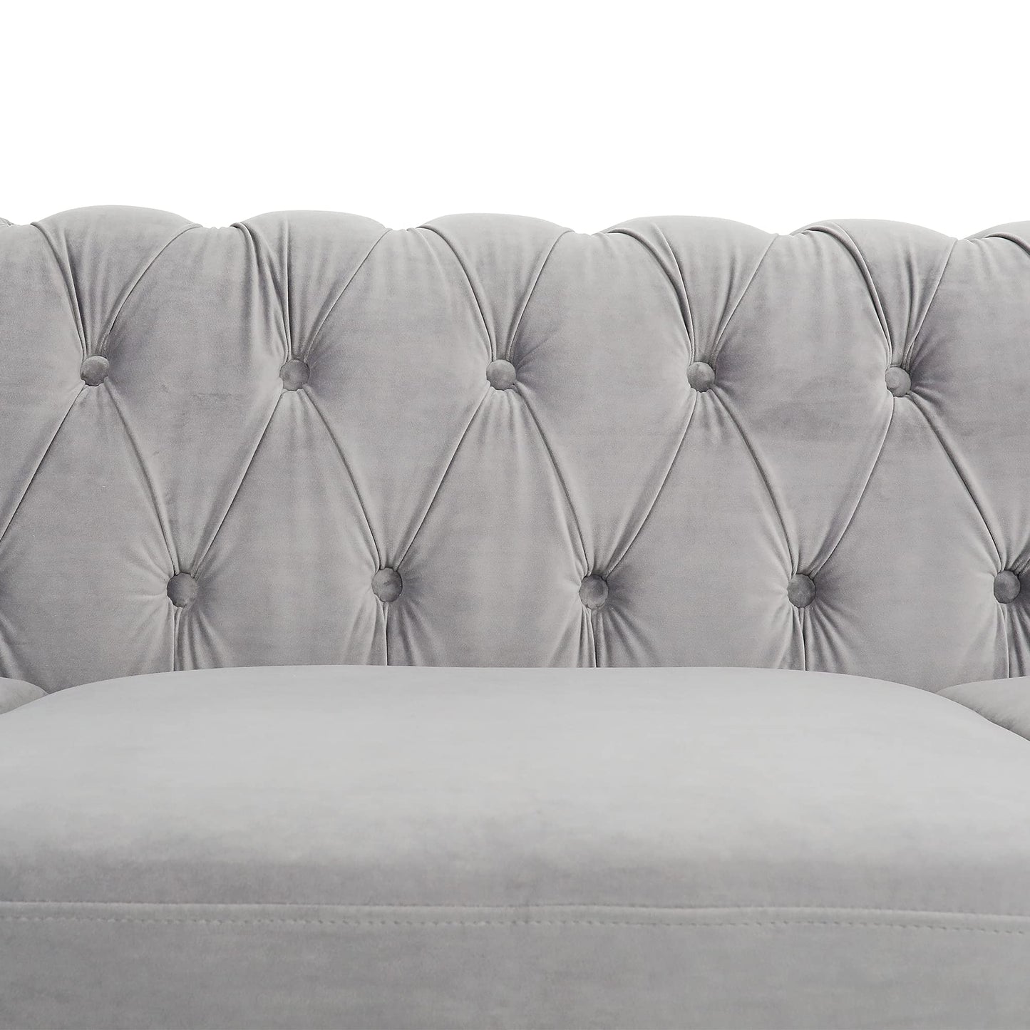 Velvet Chesterfield Sofa, 84 inch Modern Tufted 3 Seater Couch