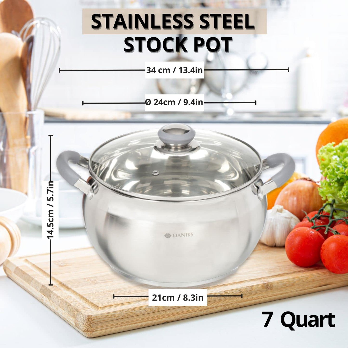 Modern Stainless Steel Kitchen Induction Pot Cookware Set | 10-Piece