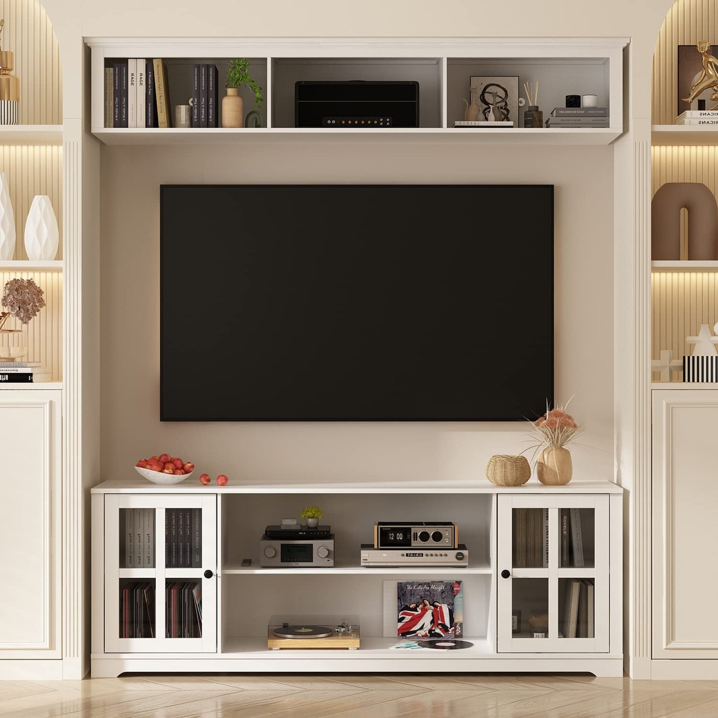 4-Piece Wall Unit TV Stand with Bookshelves for TVs up to 65"