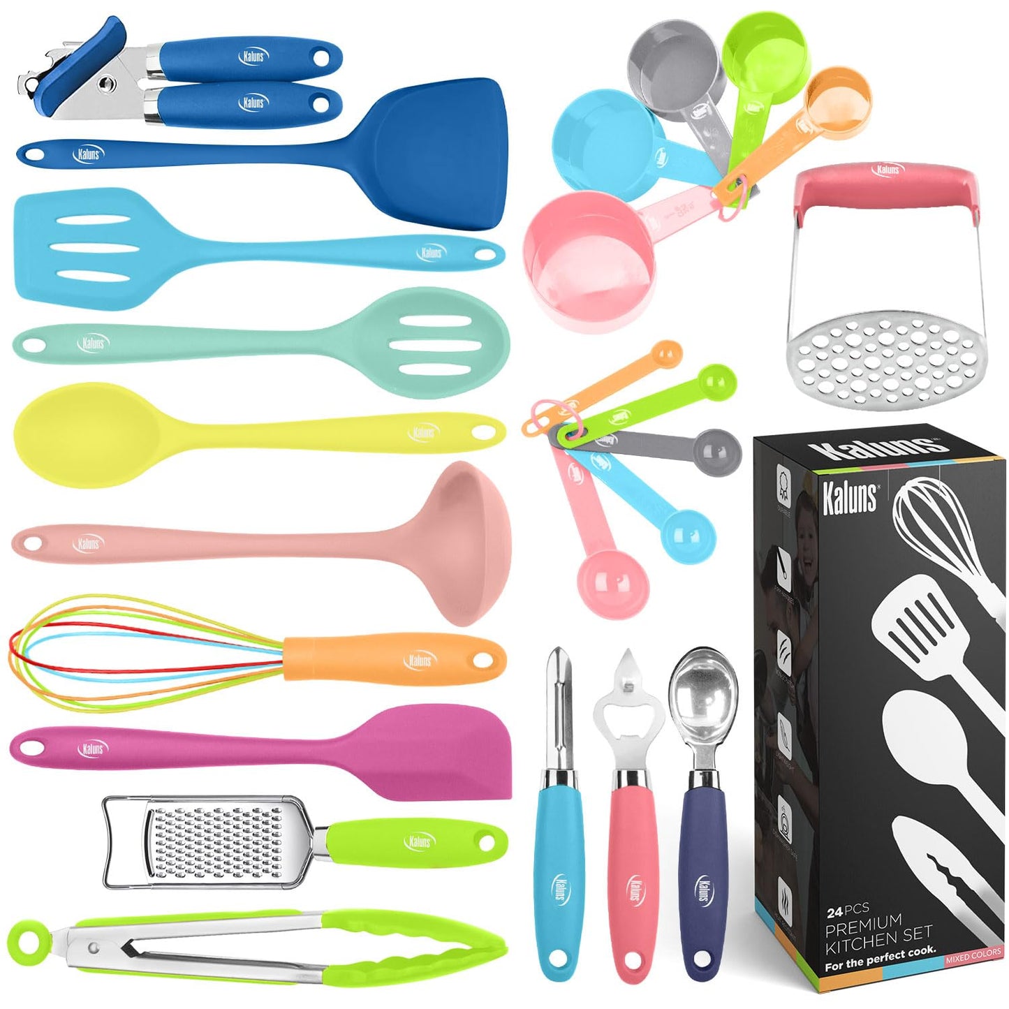 Silicone Kitchen Utensils Set 24 Pcs Silicone Cooking Utensils Set