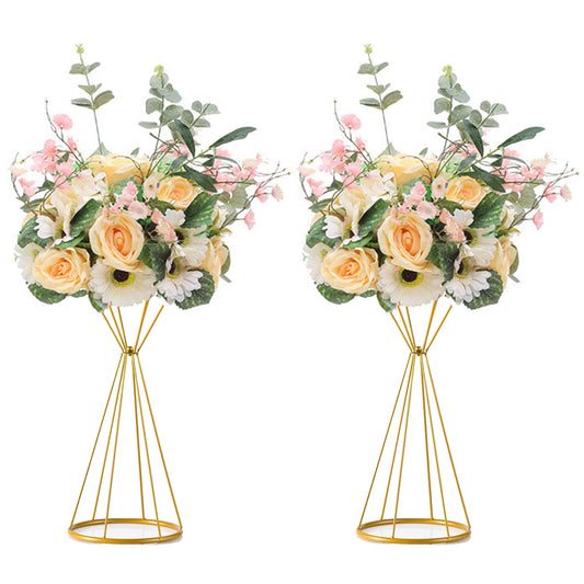 Gold Centerpieces for Table Wedding - Geometric Metal Flower Stands