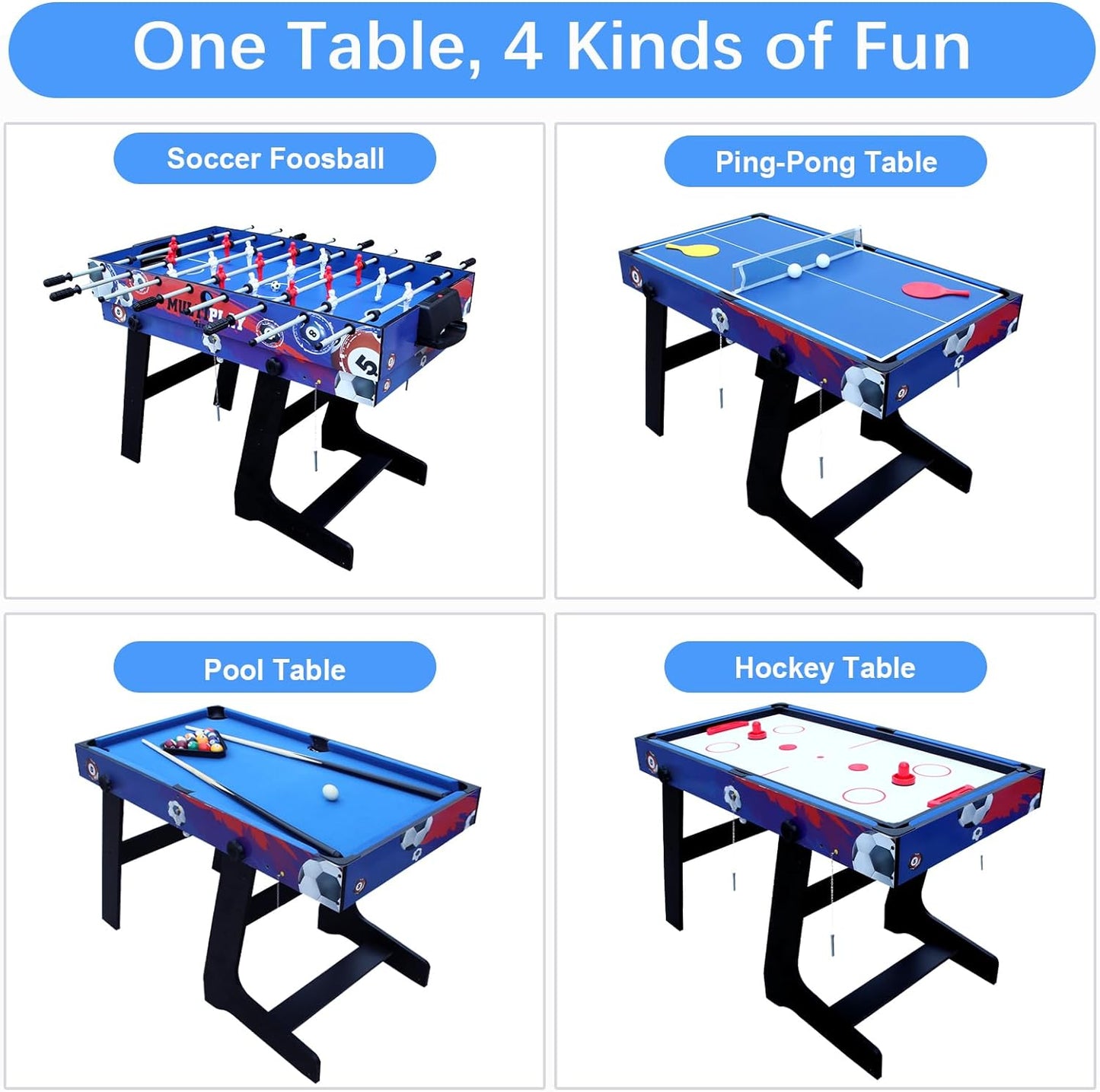 Multi Combo 4 in 1 Multi Function Game Table for Adults and Teenagers